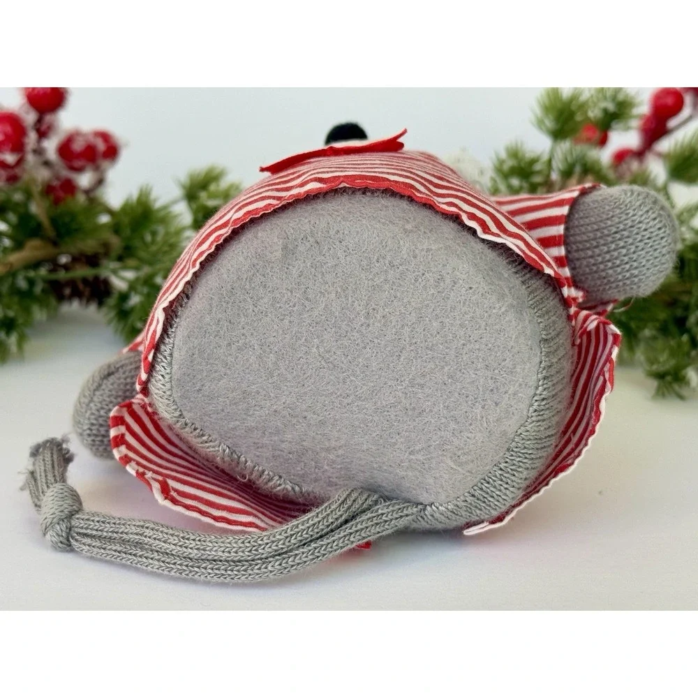 VTG Handmade Christmas Sock Mouse Family Ornaments/Decor - Stuffed/Felted/Beaded